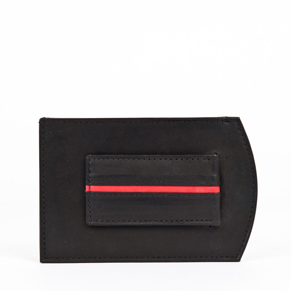 Minimalist Wallet with Money Clip, Gray with Red Thread by Rogue Industries