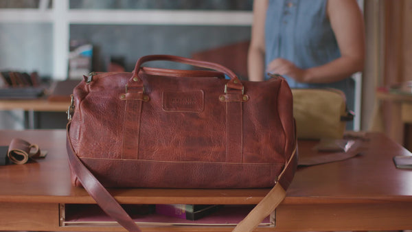 Mount Blue Leather Duffle