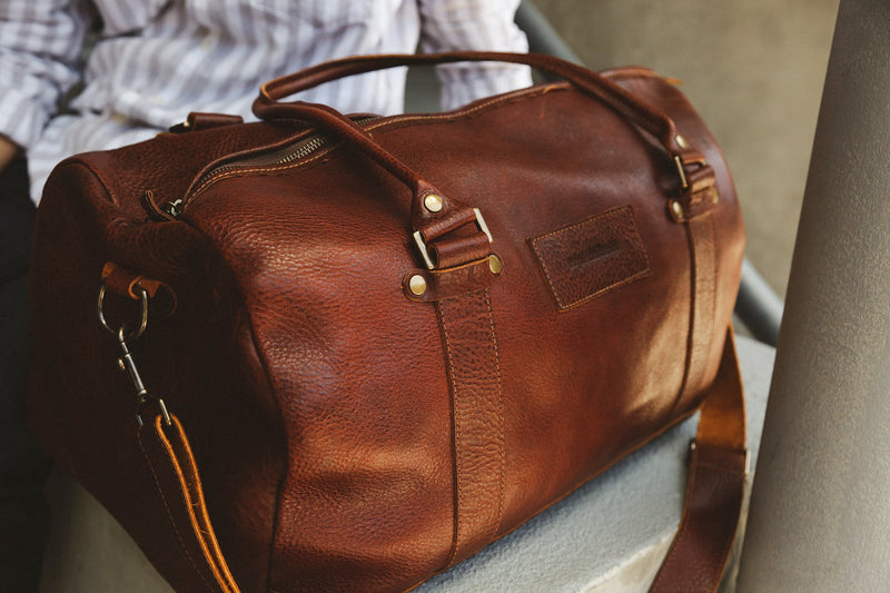 Lifetime Warranty Leather Duffle Bag Travel Bag for Men Women